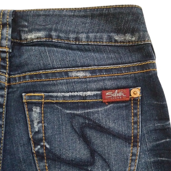 Silver‎ Jeans Karli Distressed Bermuda Jean Shorts Size 30 - Picture 6 of 12